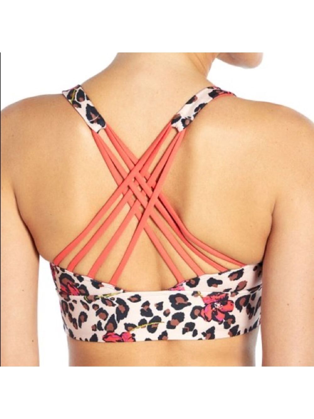 Wildfox Leopard Print Strappy Bra - Pink and Black